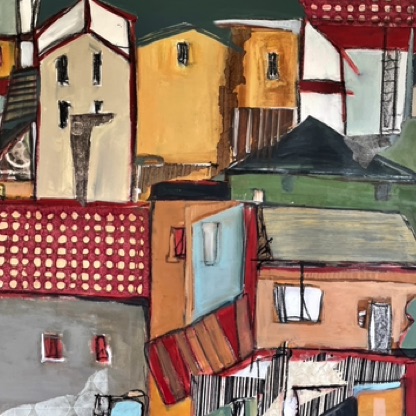 IMAGINED TOWN I
30"x42"
Mixed Media on paper